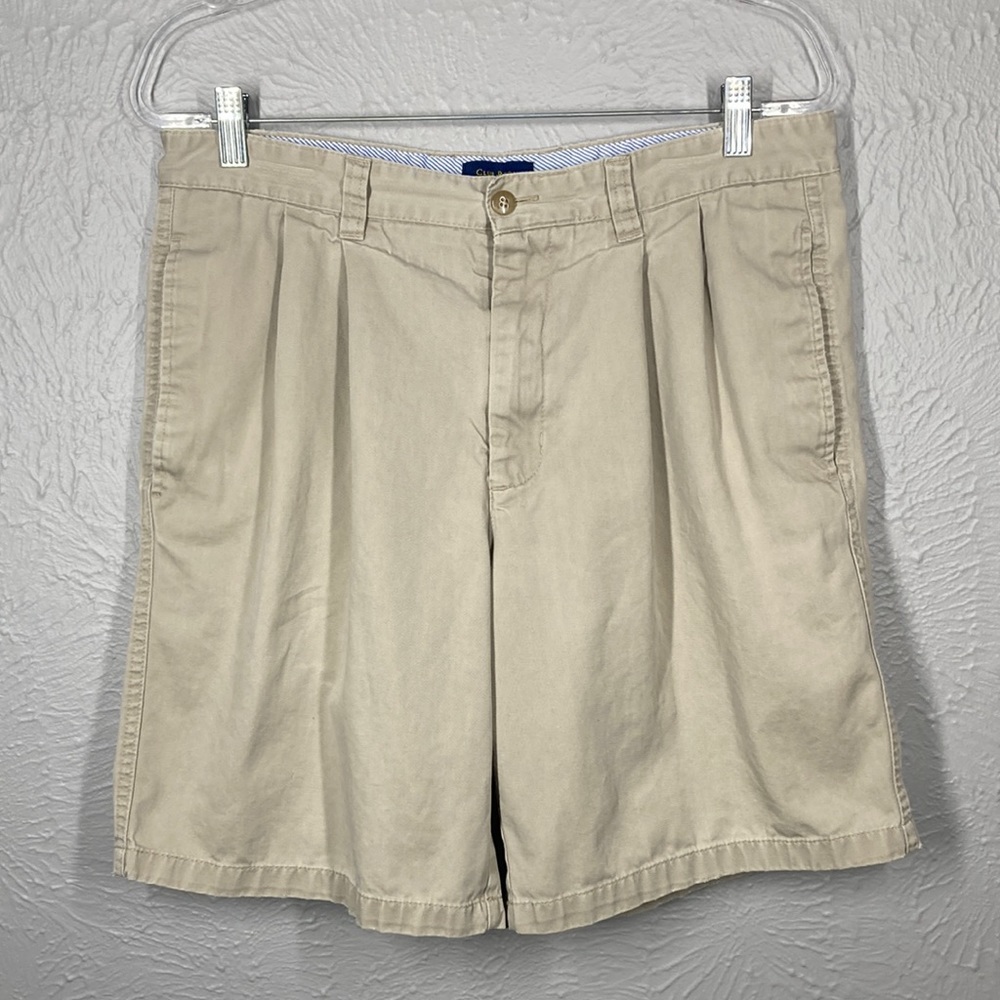 Club Room Tan Pleated Khaki Shorts Men's Size 33